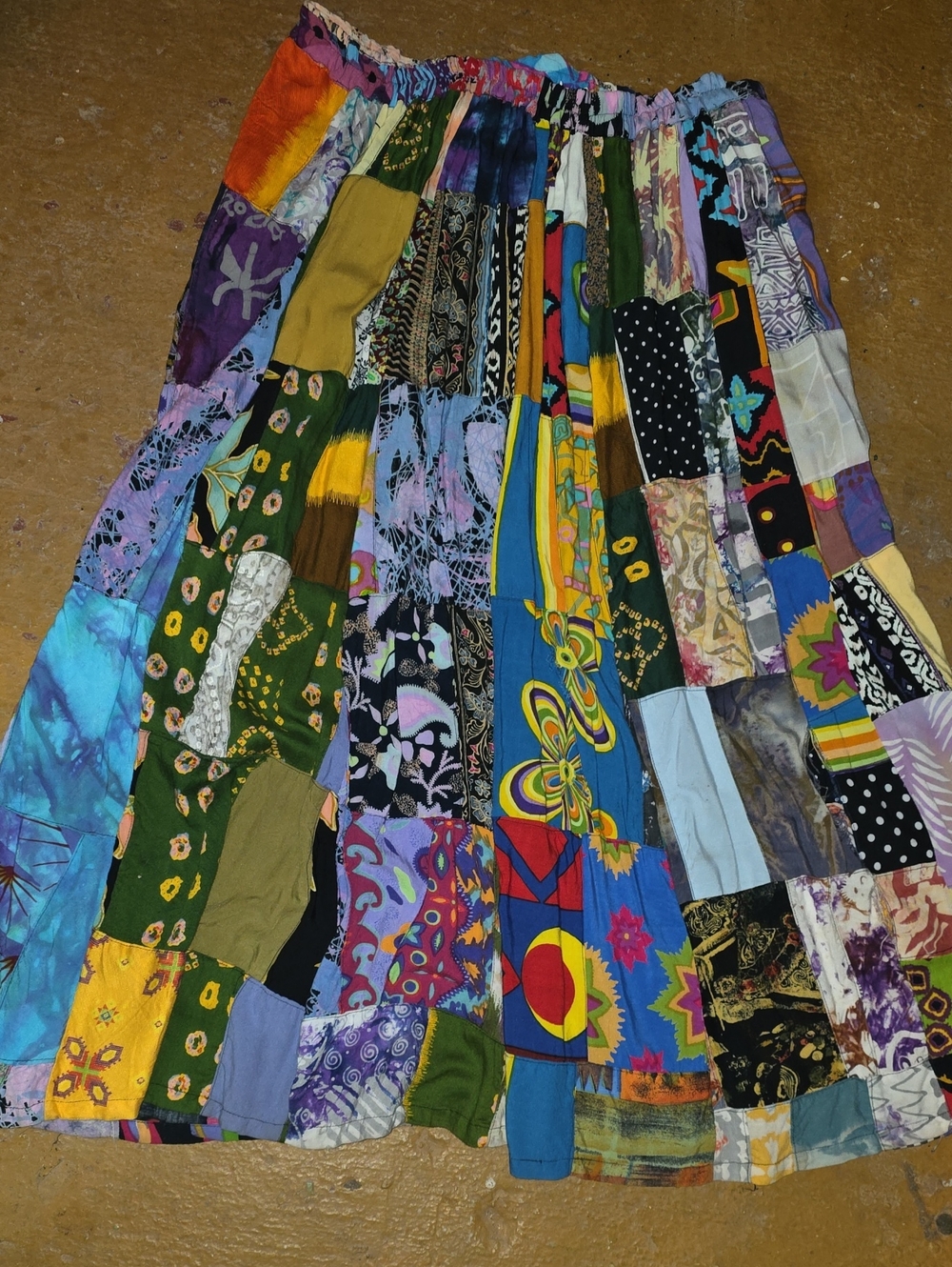Patchwork Boho Maxi Skirt - Multicolor